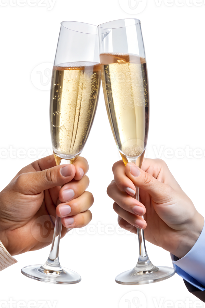Cheers with champagne in hand png