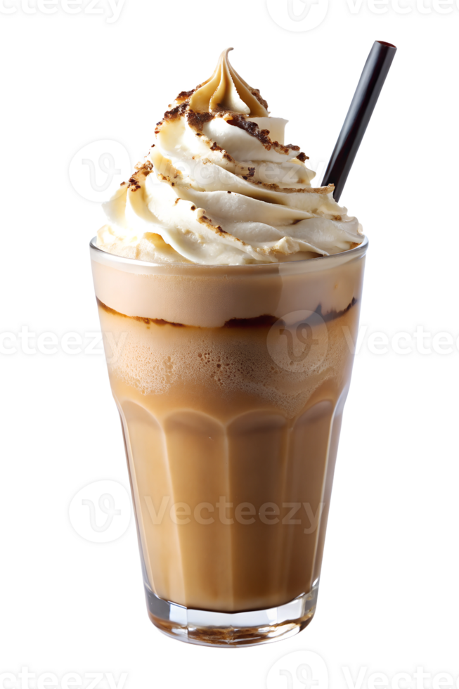 Coffee shake with cream and chocolate png