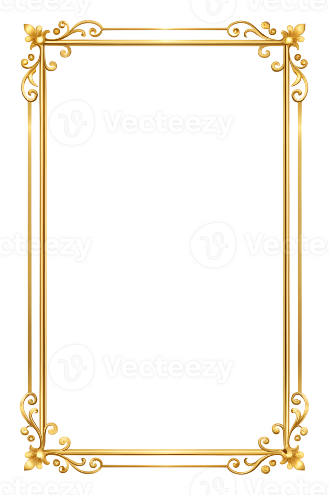 Elegant gold frame for invitesart png