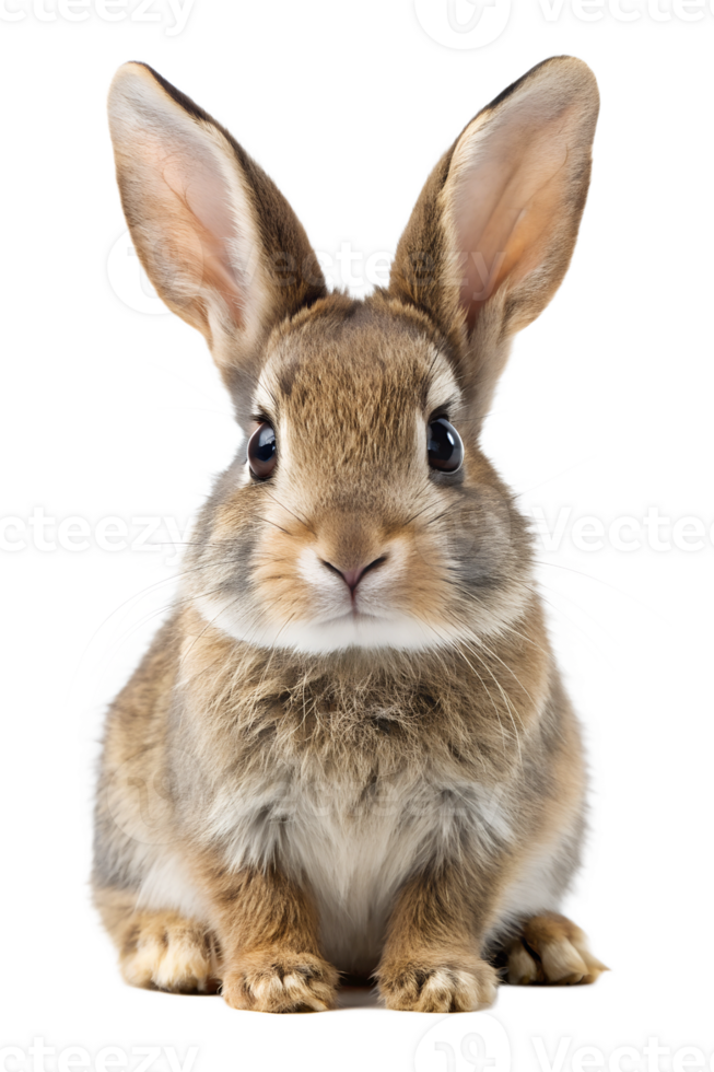 Cute rabbit on white background, daytime png
