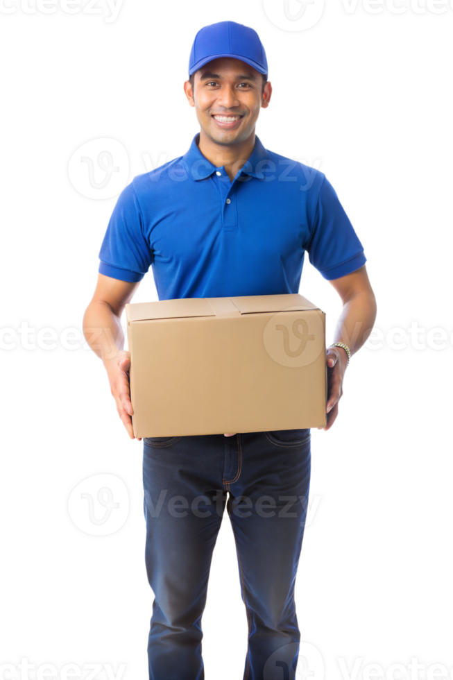 Person in bright clothes with package png