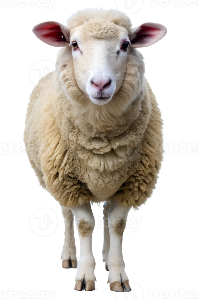 Calm sheep on white background png