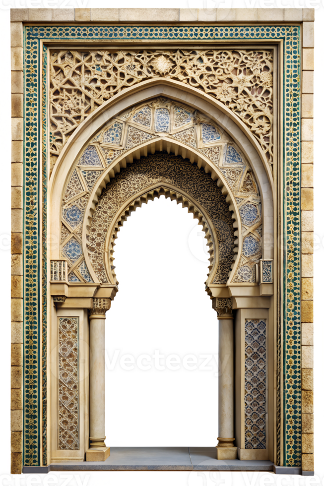 Detailed Moroccan archway design png