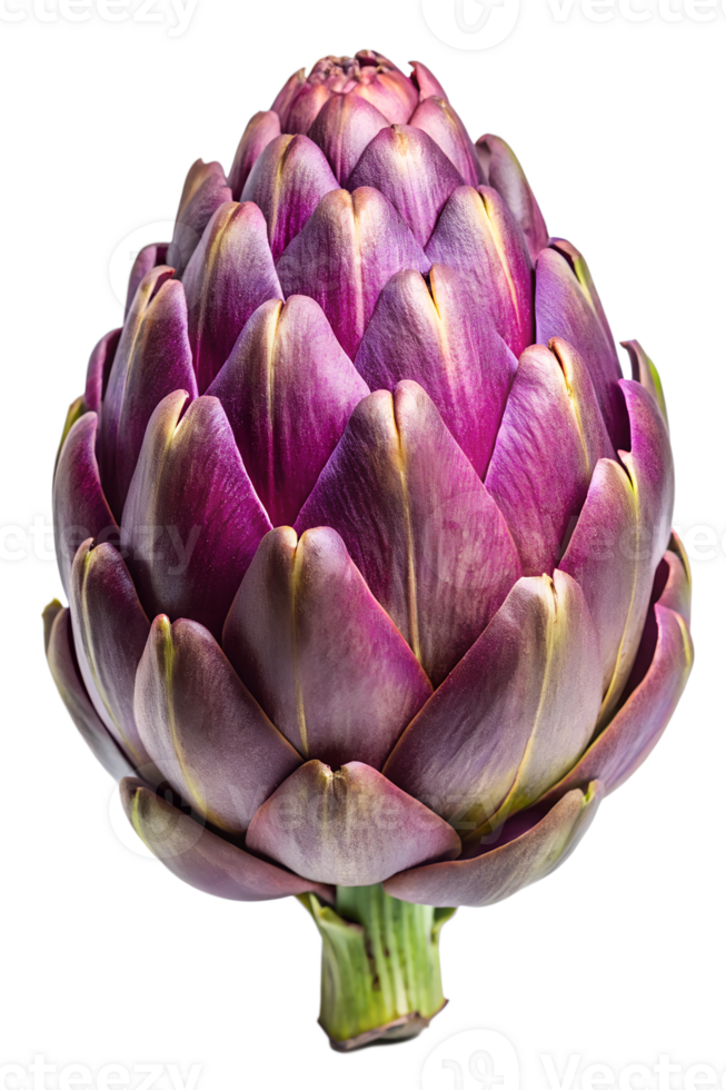 Beautiful purple artichoke on a white background png