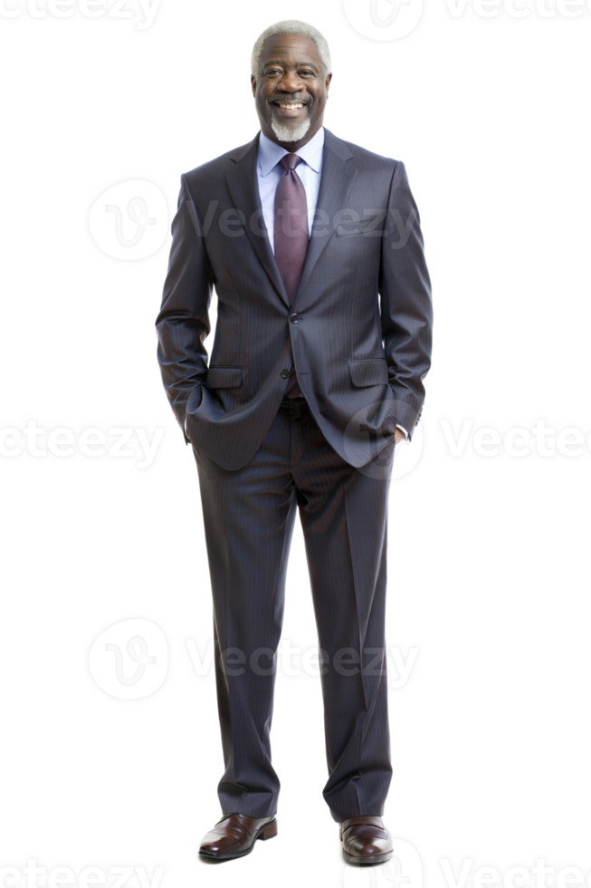 Smartly dressed man posing confidently in a suit png