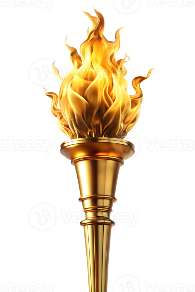 Hope and triumph in a golden torch png