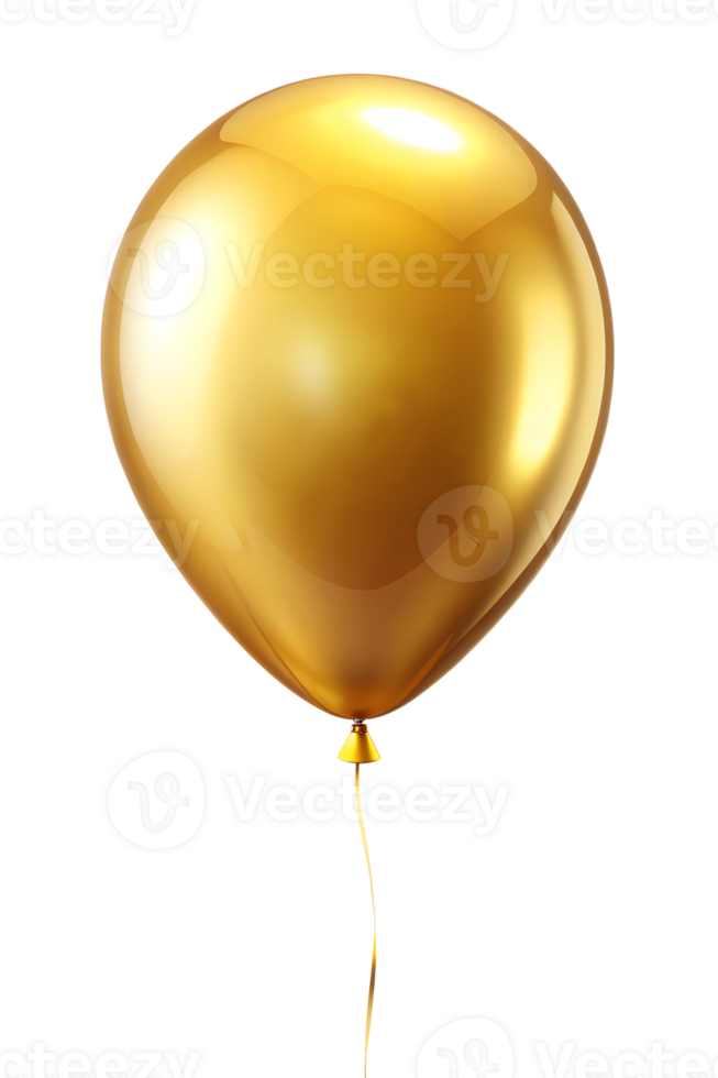 Shiny gold balloon floating in the air png
