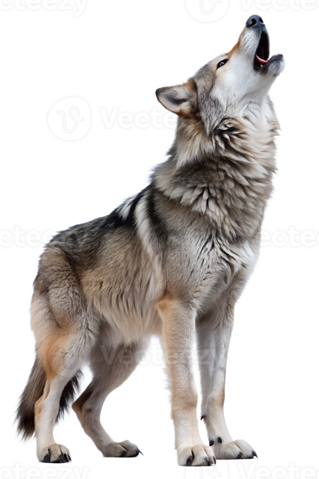 Wolf howling on a white daytime backdrop png
