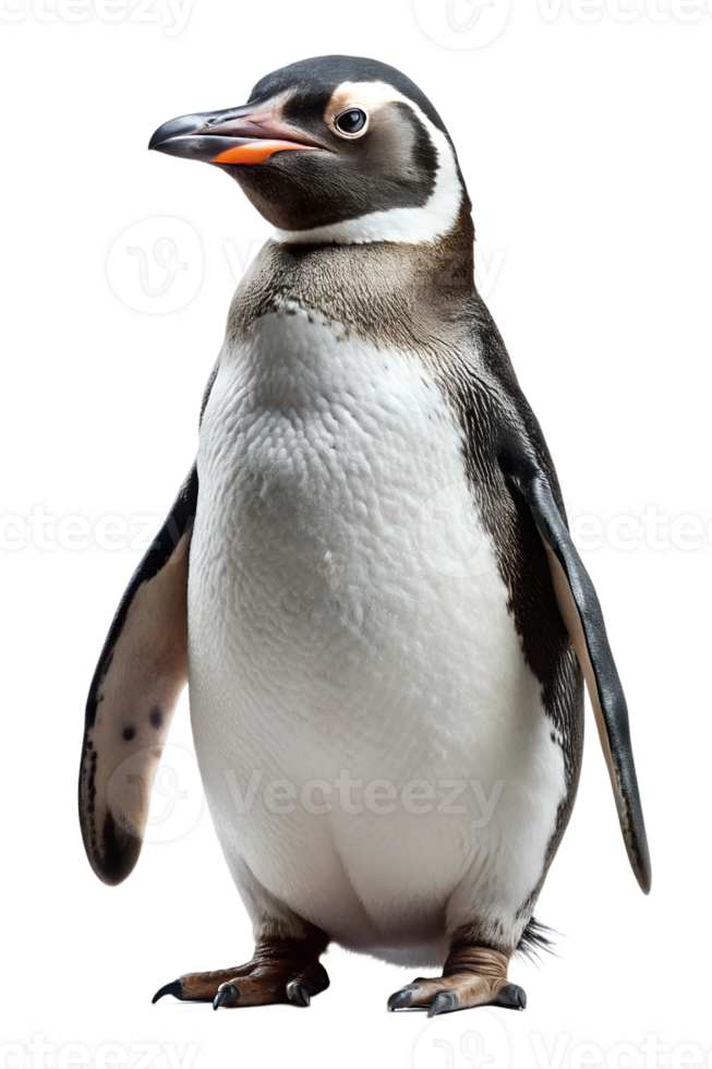 A close up of a penguin against a white background png