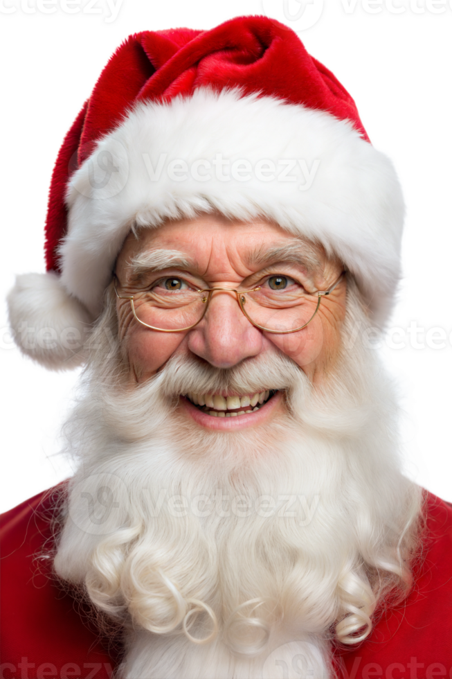 Smiling Santa in festive attire png