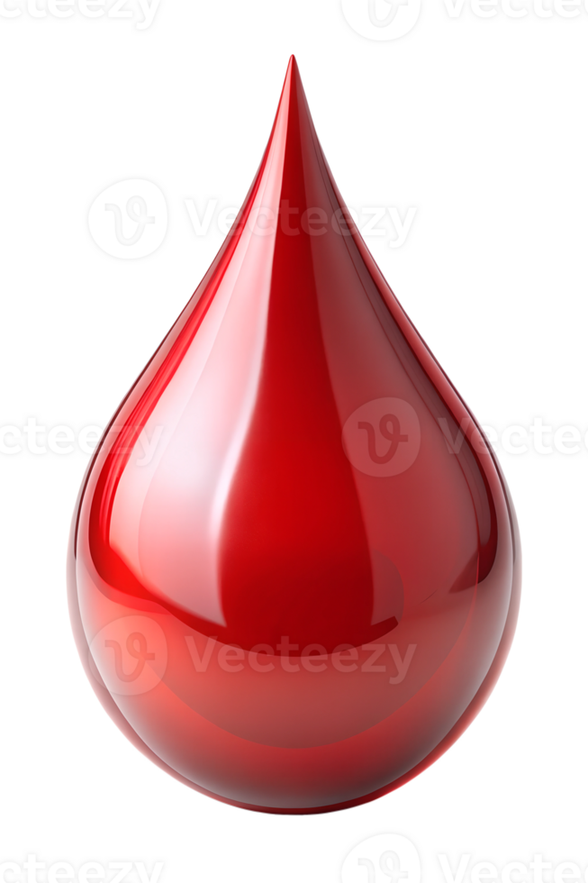Red droplet glimmers on white png