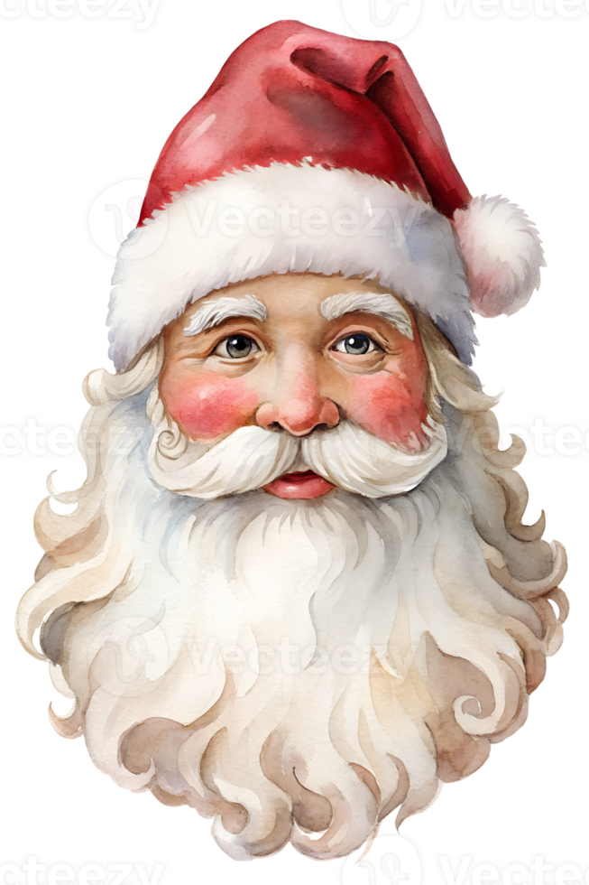 Cheerful Santa Claus with a festive red hat png