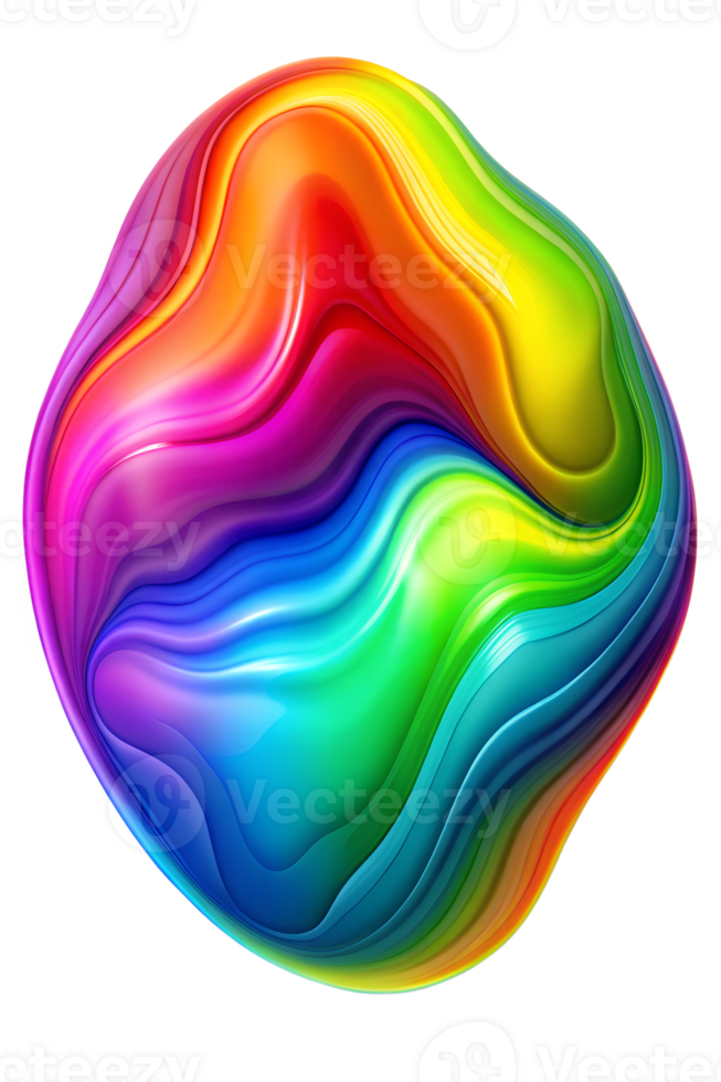 Colorful abstract waves and shapes png