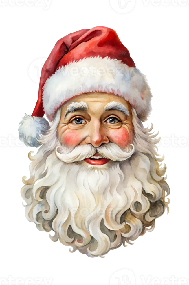 Cheerful Santa Claus with a bright red hat png