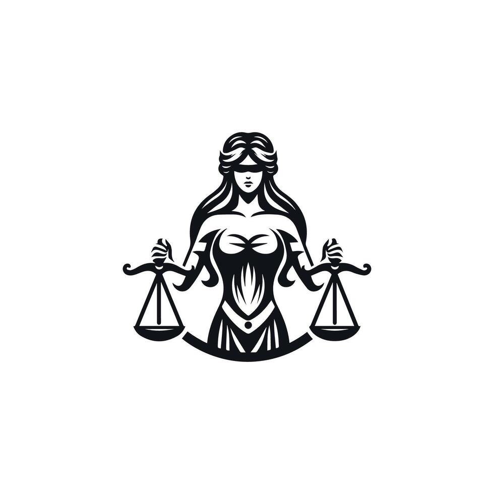 Justice goddess logo vector