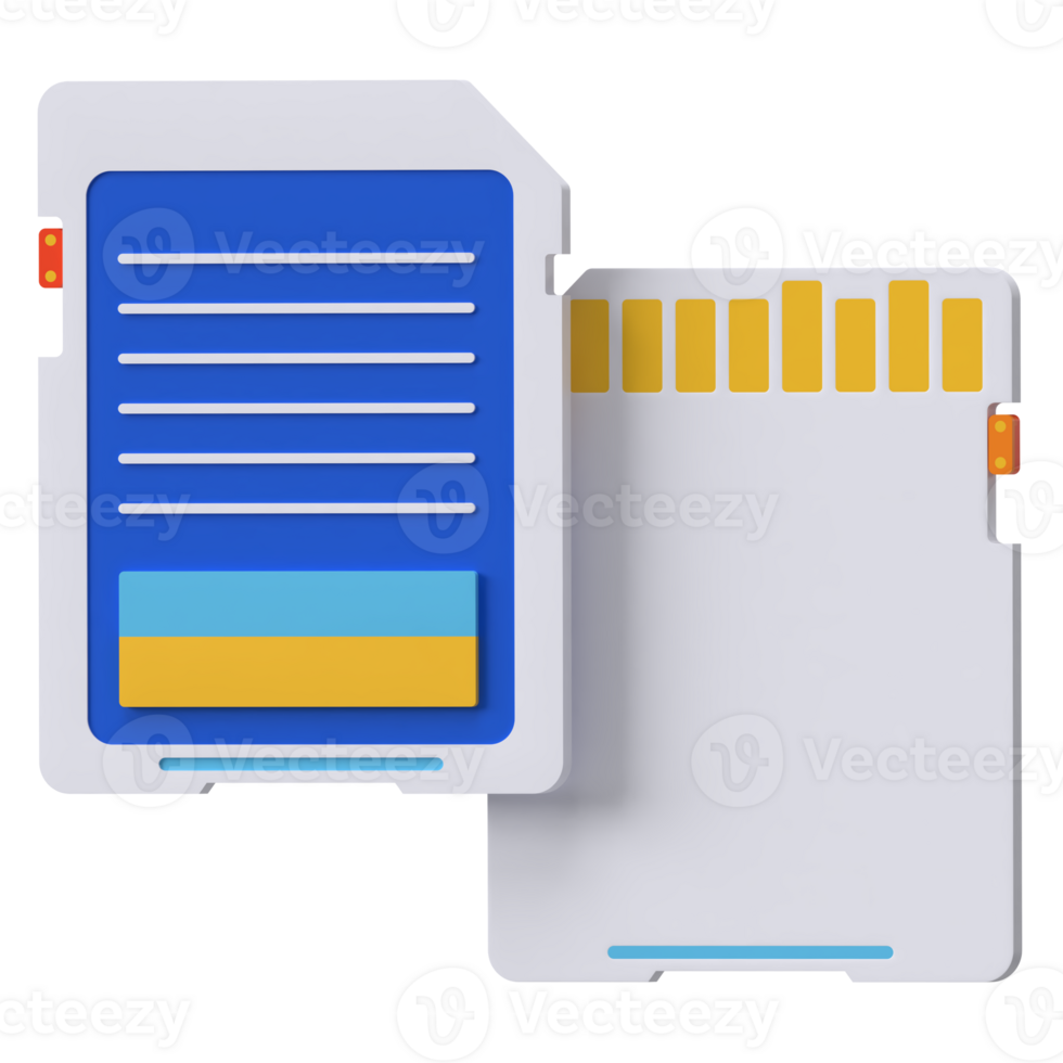 3D SD Card Icon for Media Storage png
