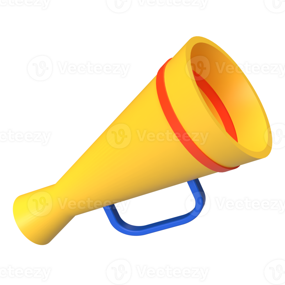 3D Megaphone Icon for Media Production and Sound Amplification png