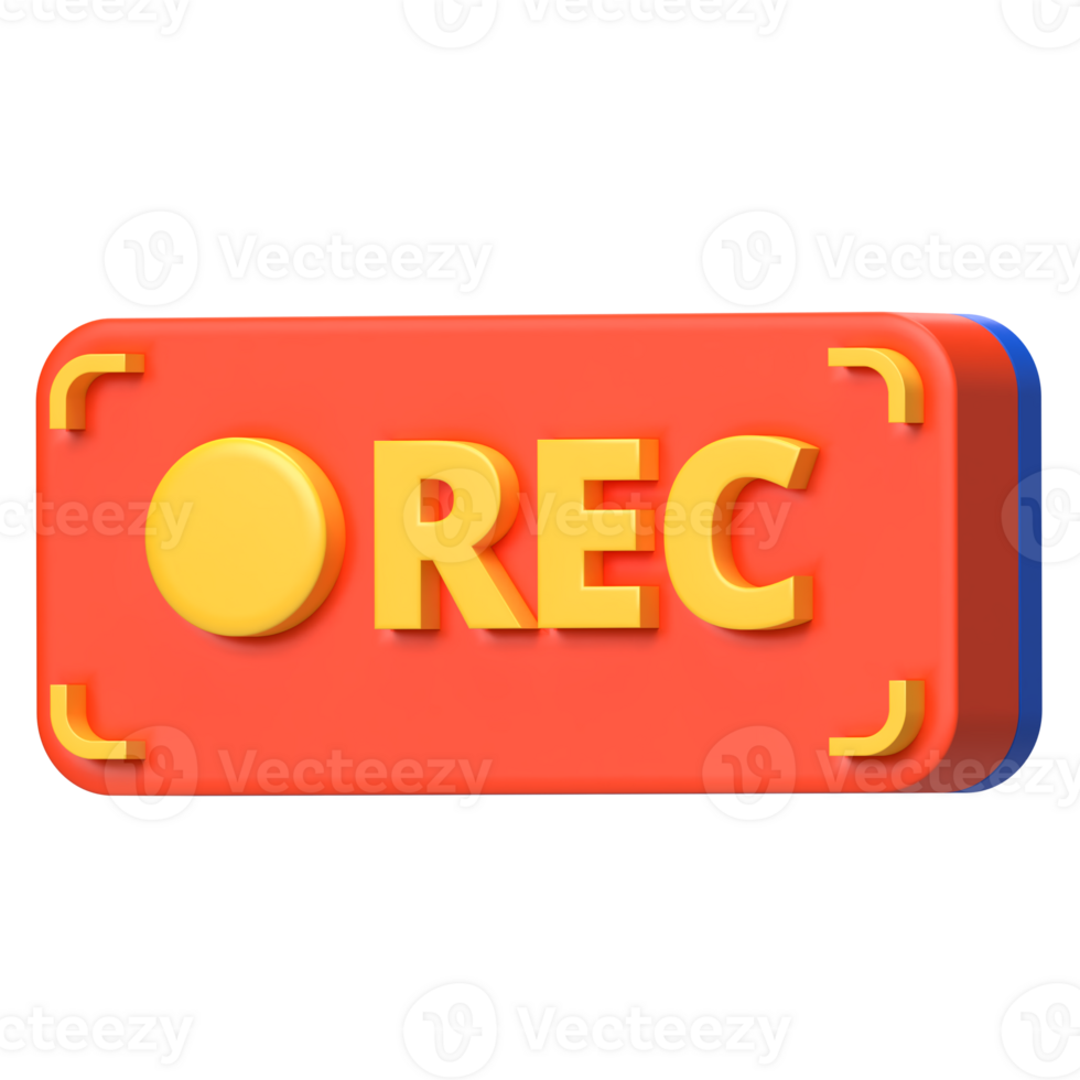 3D Record Button Icon for and Audio Recording png
