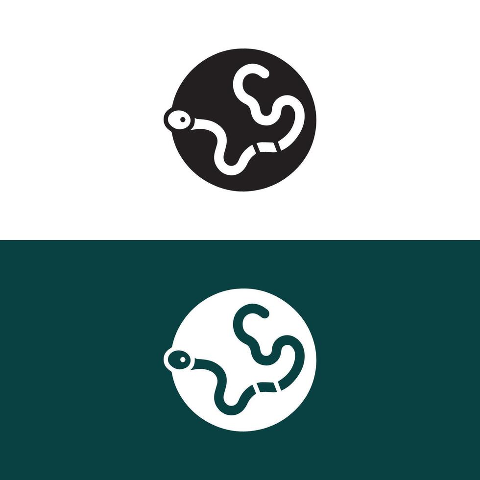 Minimalist worm logo . Simple worm icon. vector