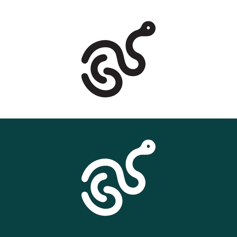 Unique worm logo design. Worm silhouette. vector