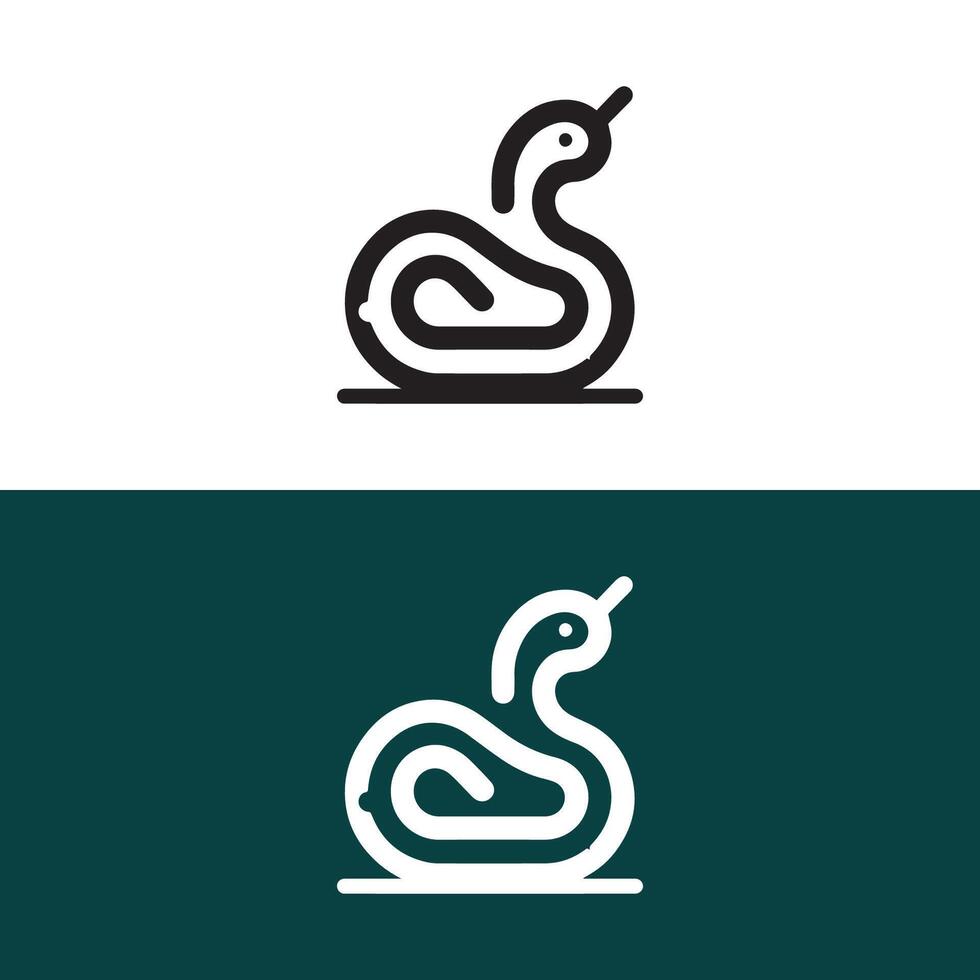 Minimalist worm logo. Black and white worm line icon. vector