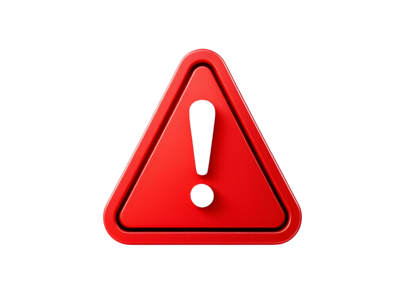 A red warning triangle with an exclamation mark on it png