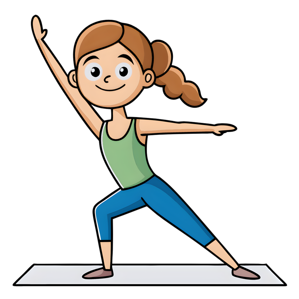 A cartoon girl doing yoga png