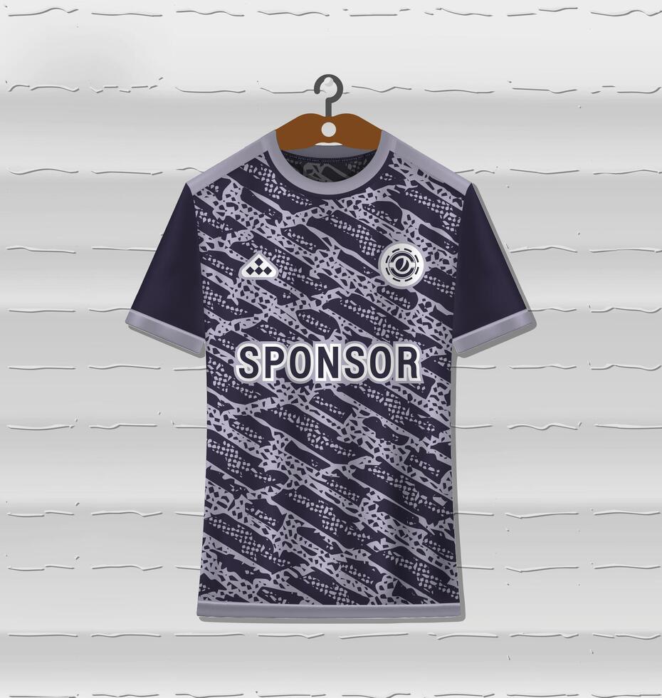 Sports uniform jersey design with navy purple color pattern easy for sublimation printing vector