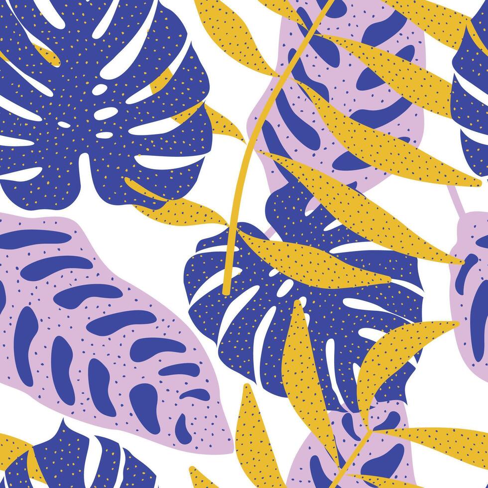 Abstract Floral seamless pattern with leaves. tropical background vector