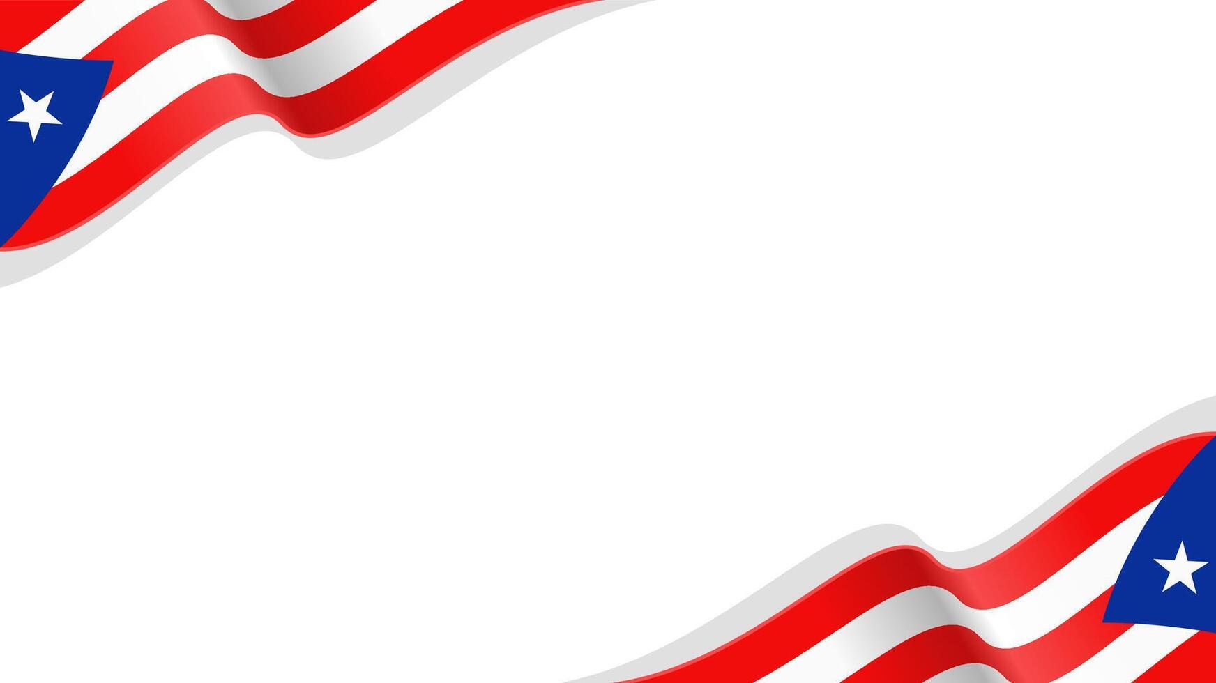 wavy puerto rico flag frame background with copy space for text. puerto rico national day vector
