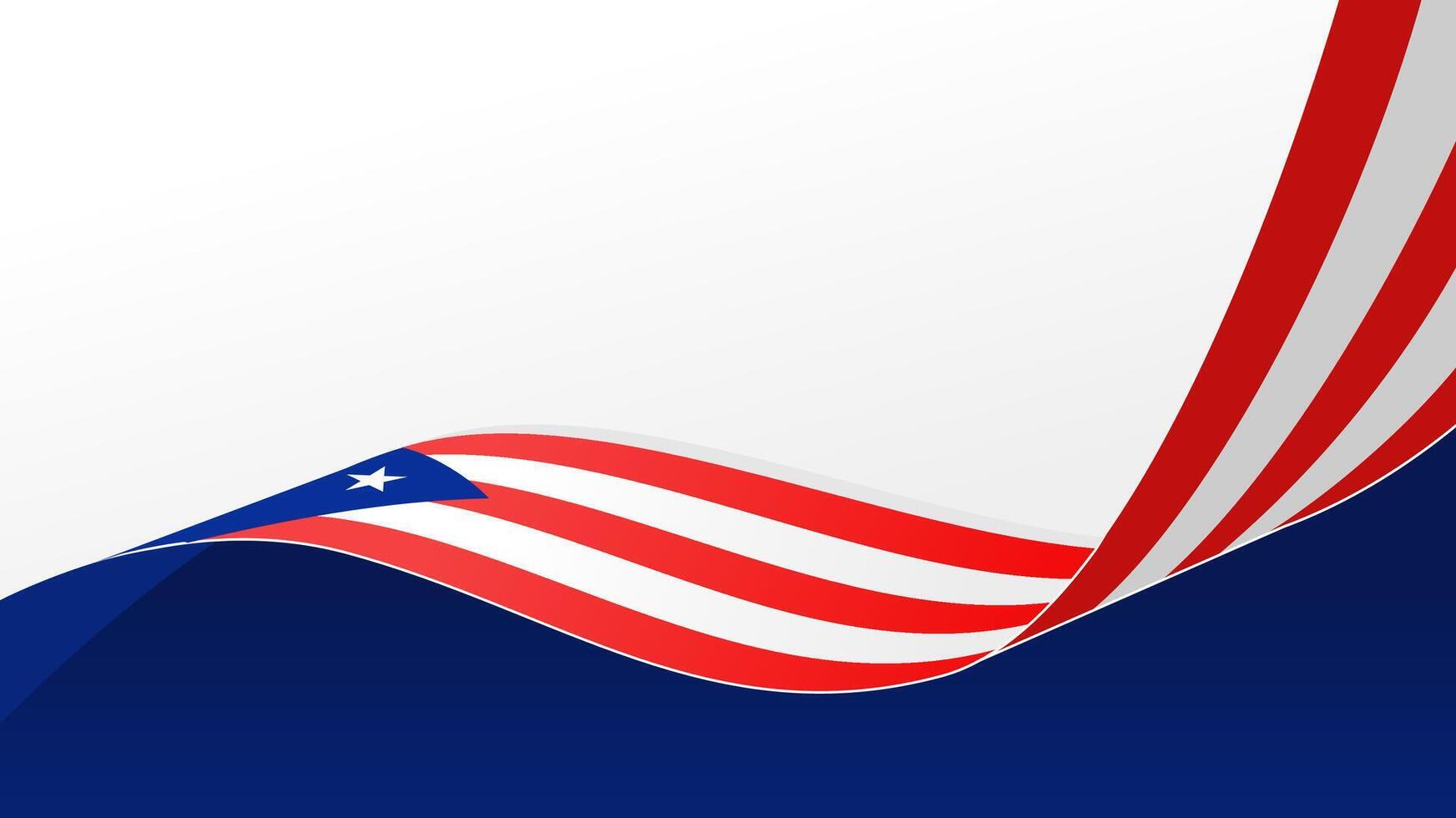 wavy puerto rico flag background with copy space for text. puerto rico national day vector