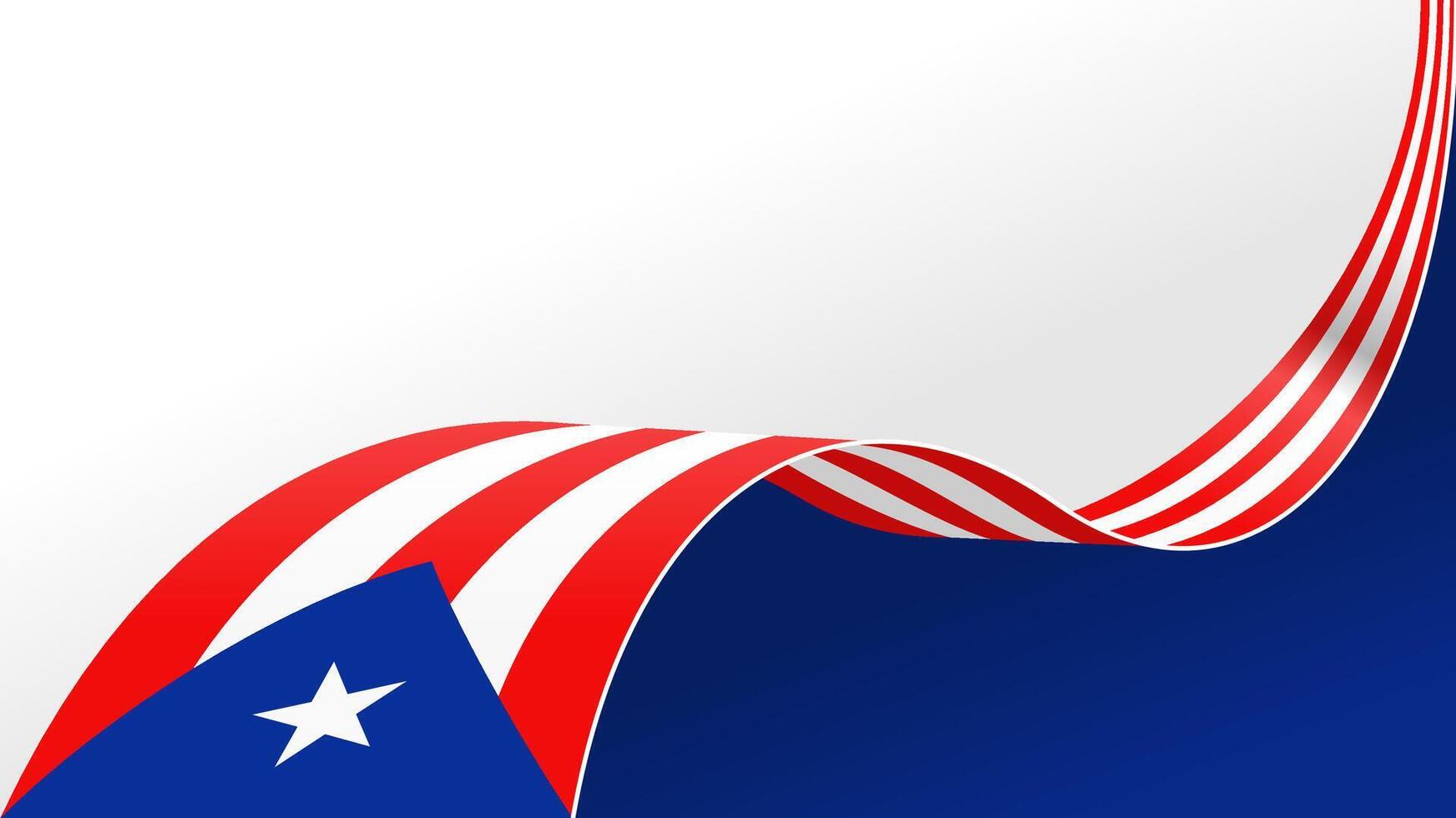 waving puerto rico flag frame background with copy space for text. puerto rico national day vector
