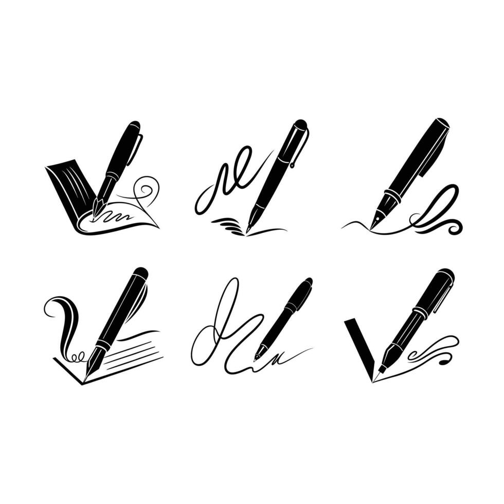 pen-write-a-sign on white background, Instant Digital Download. Illustration for prints on t-shirt and bags, posters vector