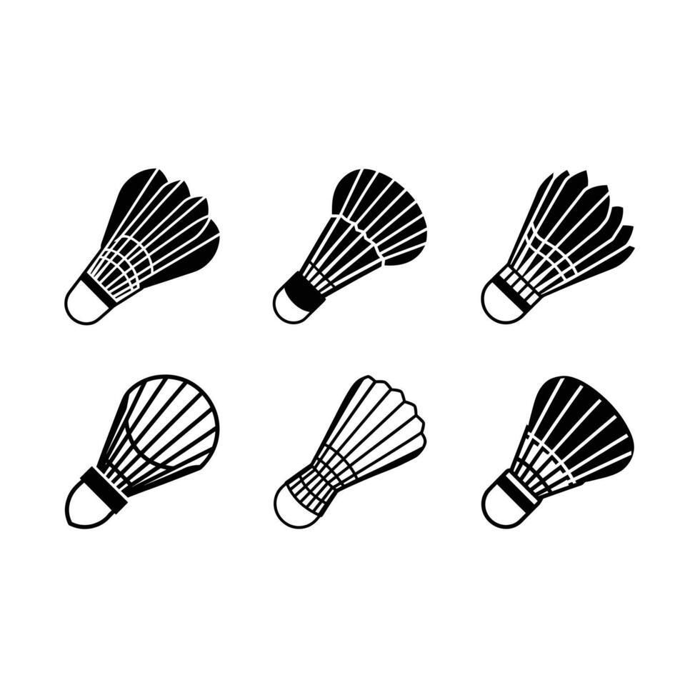 Stylish badminton shuttlecock design in and line art, perfect for sports graphics vector