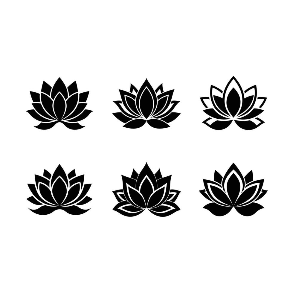 Lotus Flower and Line Art Design vector