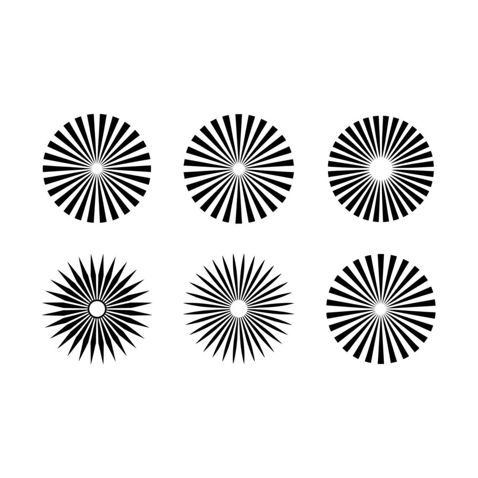 Radial Stripes Sunburst and Line Art Design vector