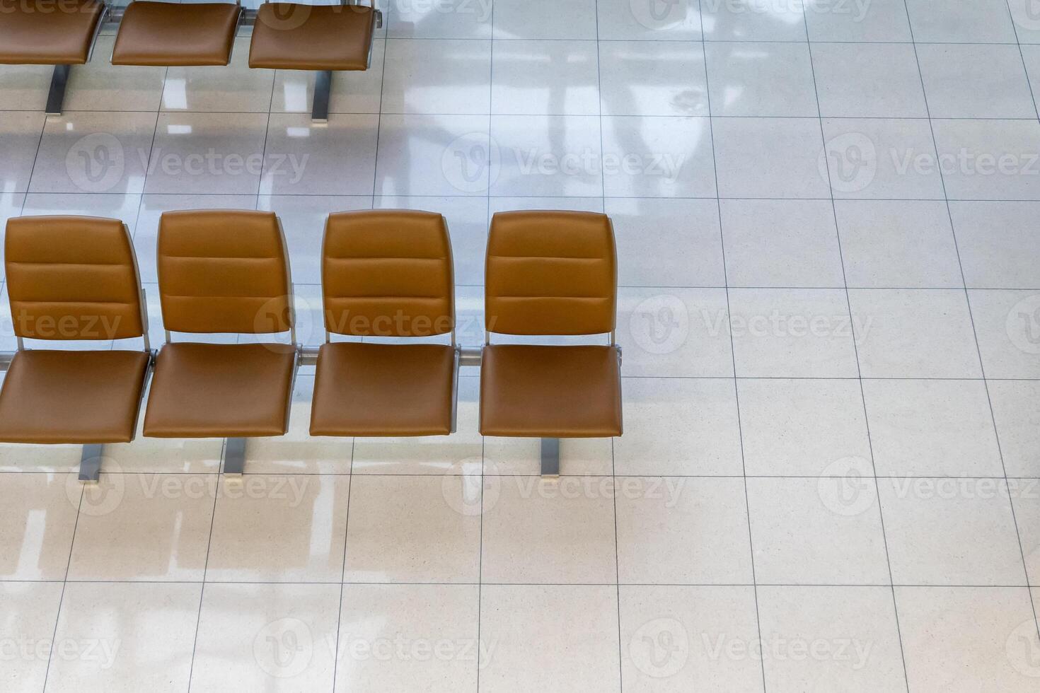 Above of rows empty chair in terminal gate photo
