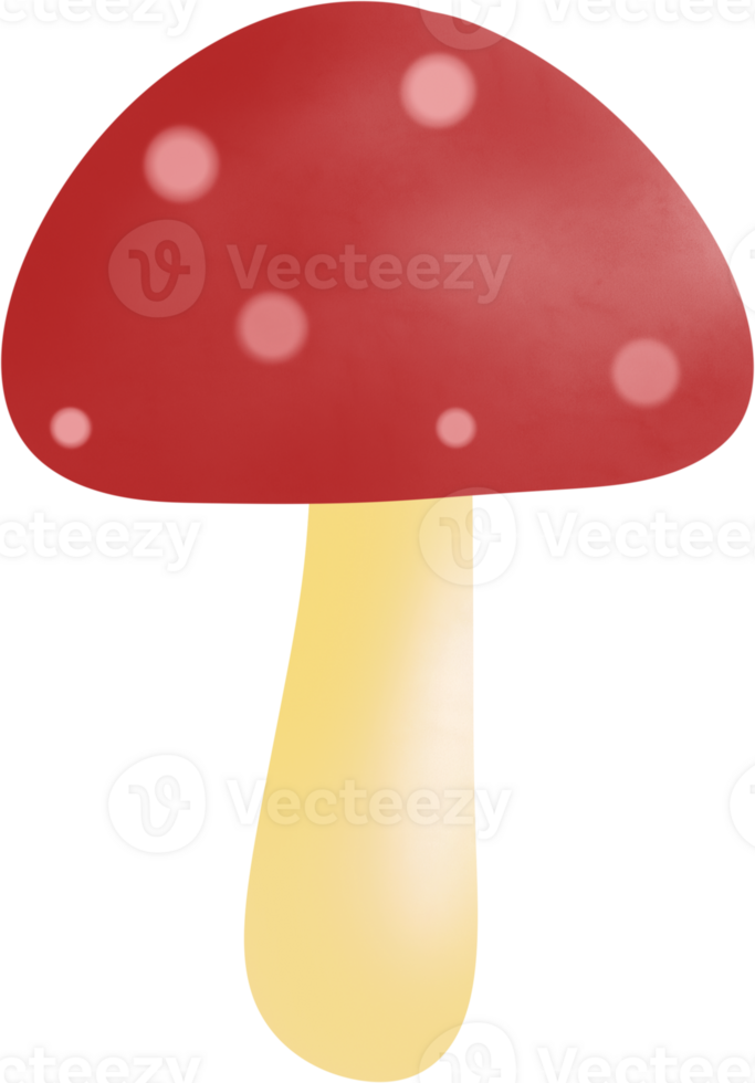 Mushroom with white spots, Its simple, cartoonish style is versatile and can be used in various png