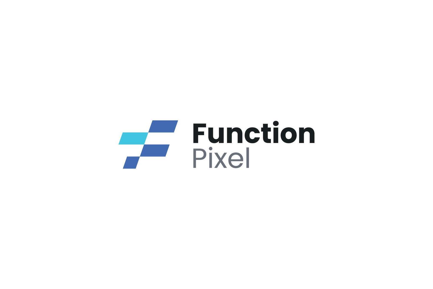 Letter F creative modern pixel dotted function logo vector