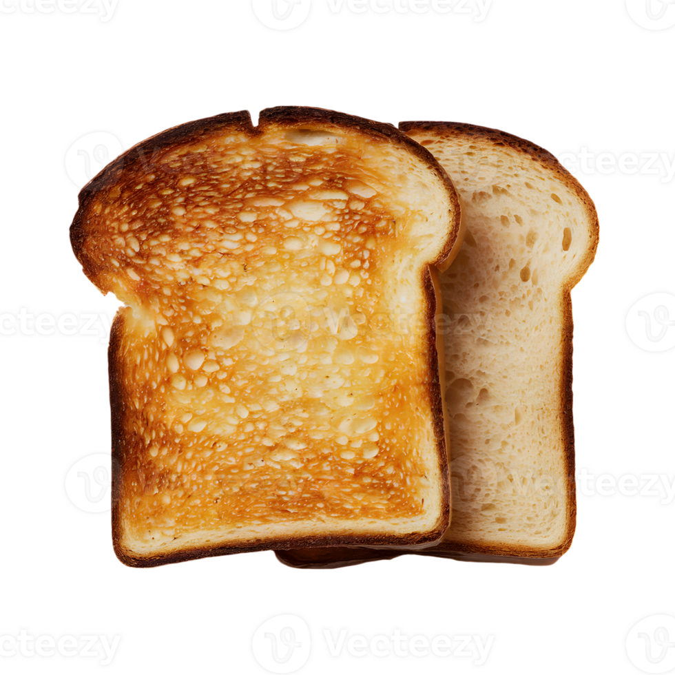 Two slices of toasted bread, golden brown crust png