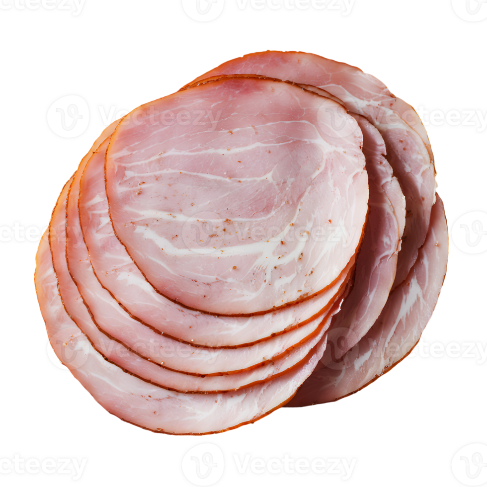 Thin slices of seasoned meat neatly arranged png