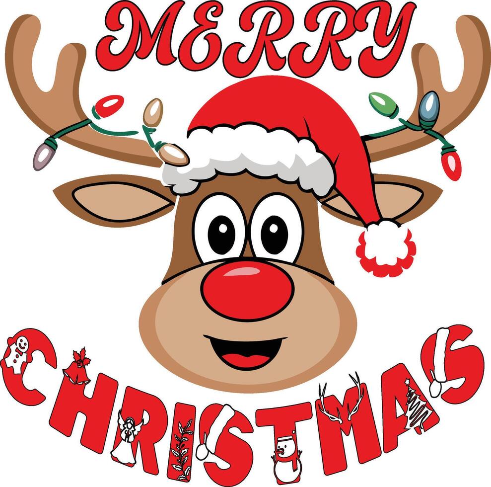 Enjoy this charming reindeer design to elevate your Christmas spirit and festive decor. vector