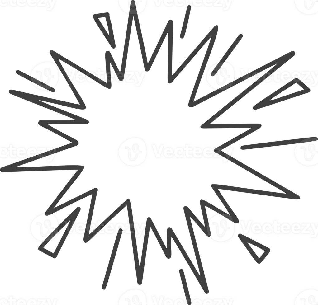 Comic boom effect. Cartoon bomb burst. Bang and pow splashes. Doodle smoke and speed energy lines. Action crash hand drawn graphic png