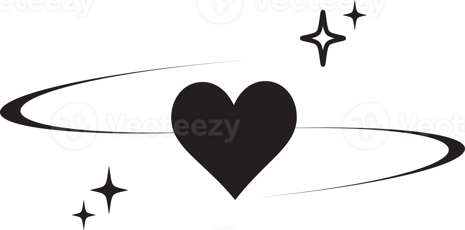 Y2K heart icon. Star shapes. Symbols of love. Outline cosmic design element. Cute retro romantic element of magic sparkles. Abstract celestial 90s decoration png