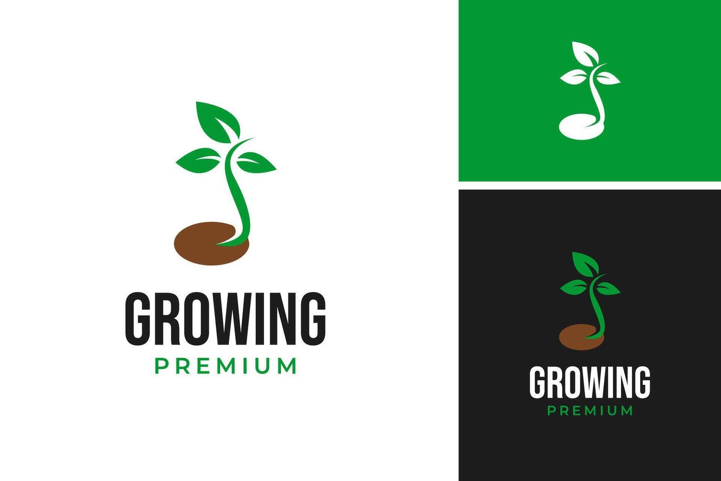 Sprout logo design template illustration idea vector