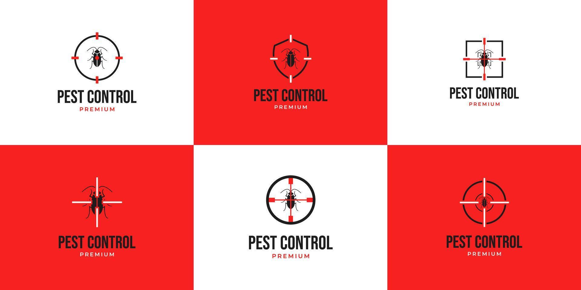 Set of pest control cockroach logo design template collection illustration idea vector