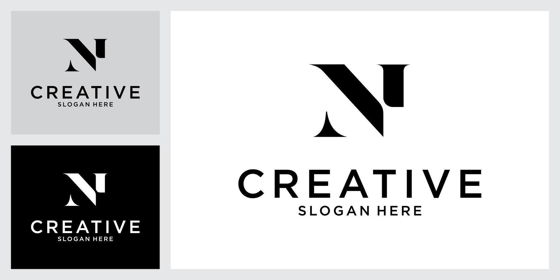 Initial letter N monogram logo design vector