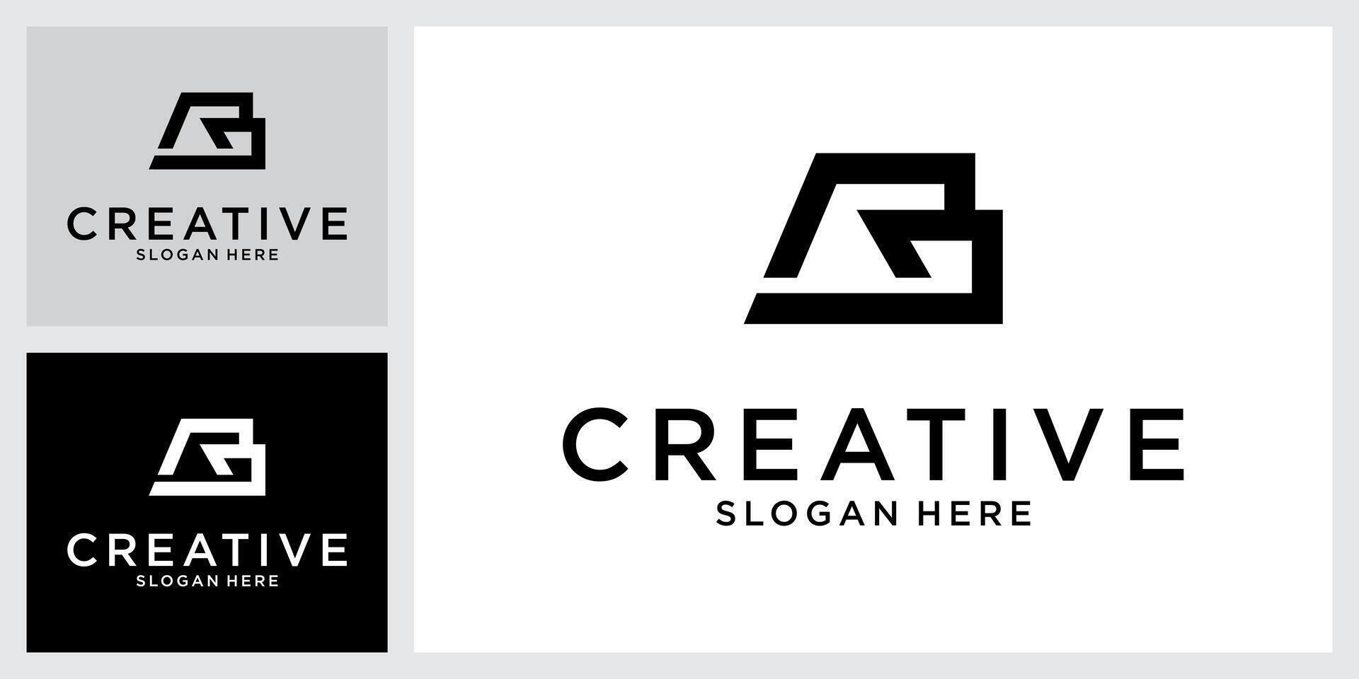 RB or BR initial letter logo design concept vector