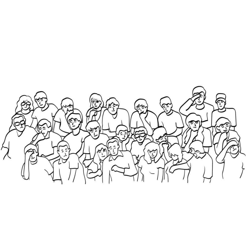 Group of people smiling together illustration isolated on white background vector