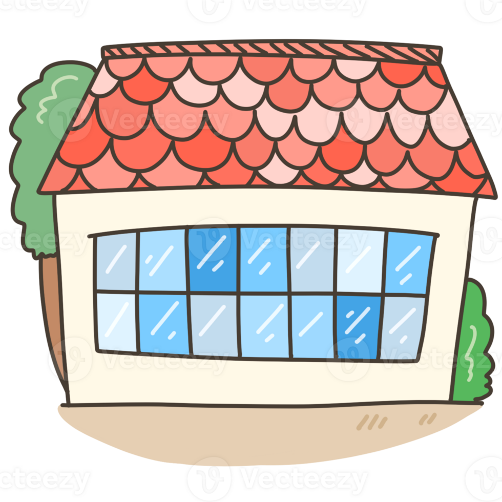 Red gable houes clipart png